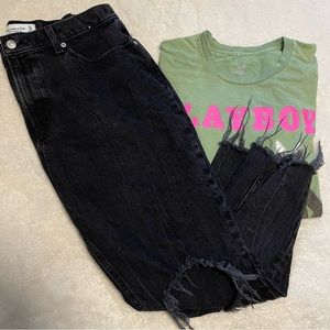 A&F Distressed High Rise Mom Jean